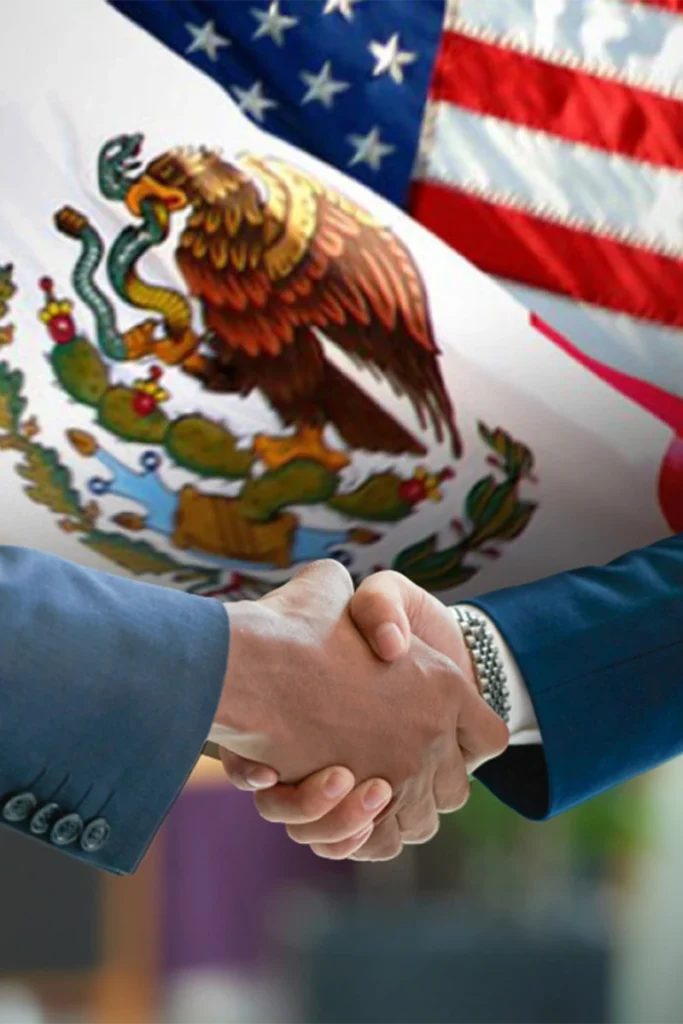 Imagen de México y Estados Unidos reforzando su relación comercial para invertir en México.